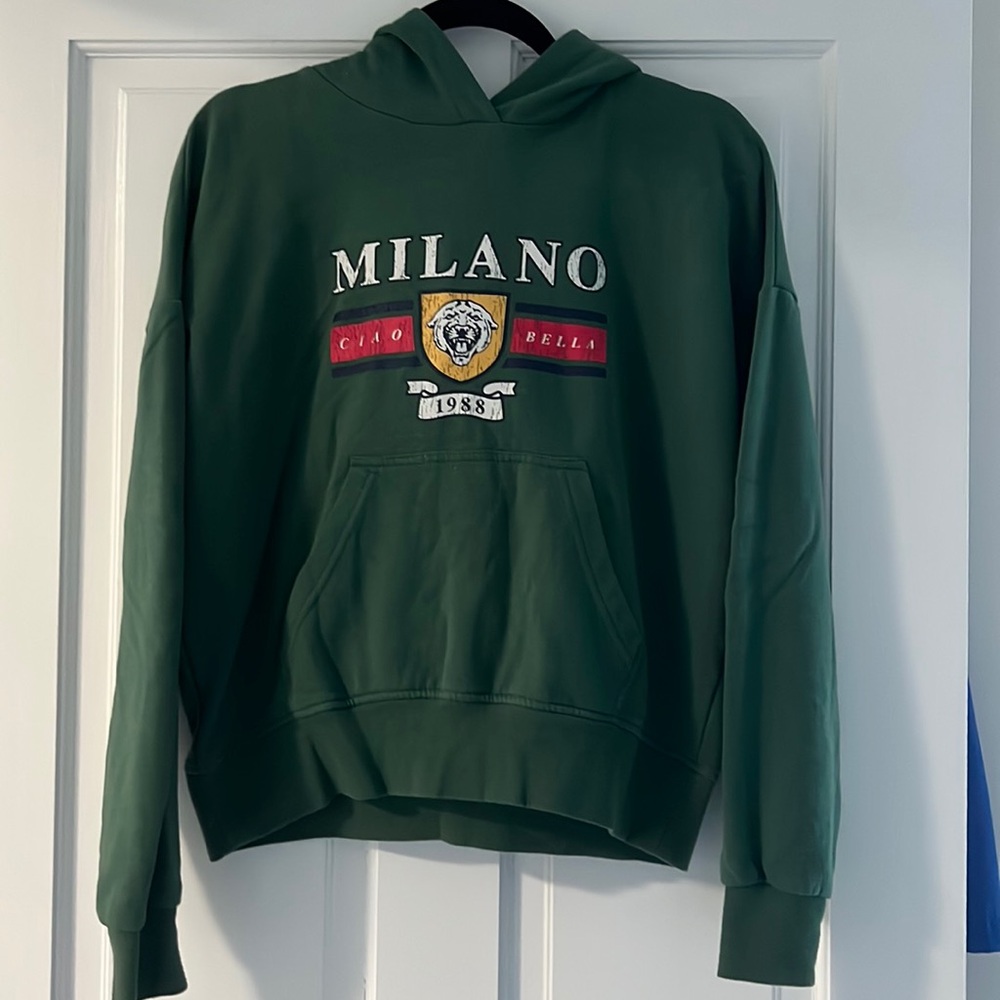 L. A. HEARTS Size XS Green Hooded Sweatshirt
